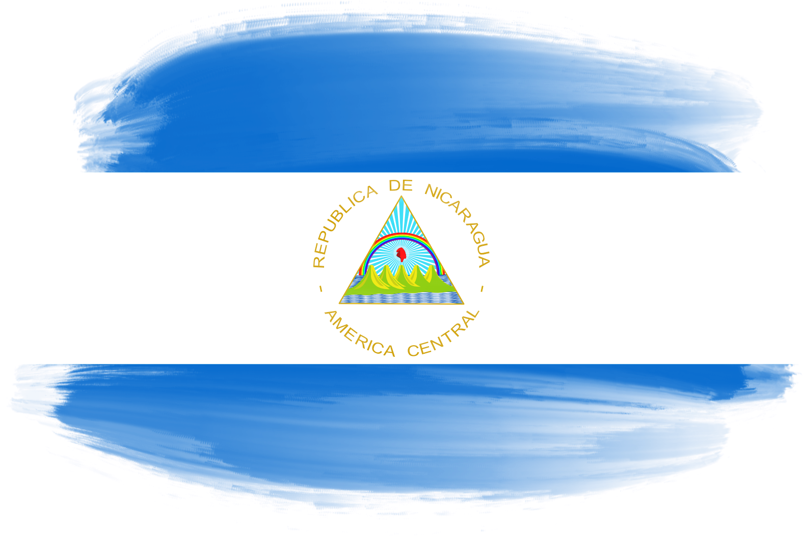 Nicaragua Flag Brushstroke 